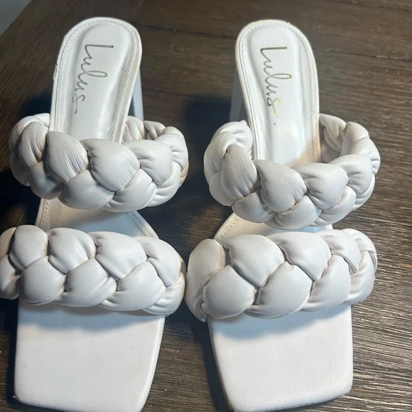 Lulus Swanie white woven sandals size 10 - Picture 4 of 11